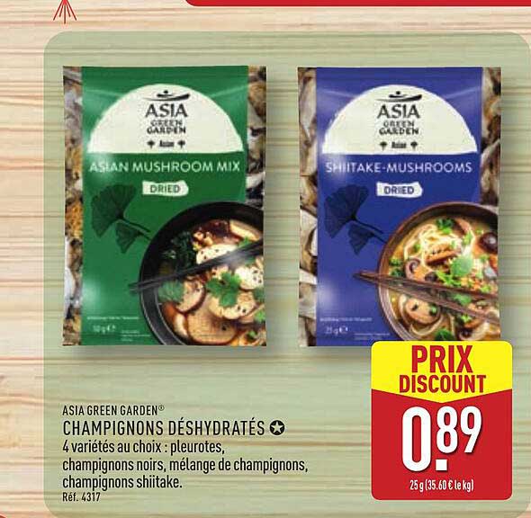 ASIA GREEN GARDEN CHAMPIGNONS DÉSHYDRATÉS