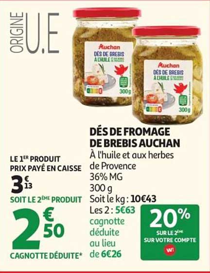 Auchan Dés de brebis