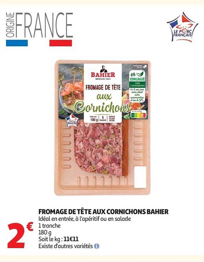 Bahir Fromage de tête aux Cornichons