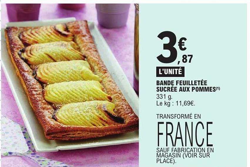 BANDE FEUILLETÉE SUCRÉE AUX POMMES