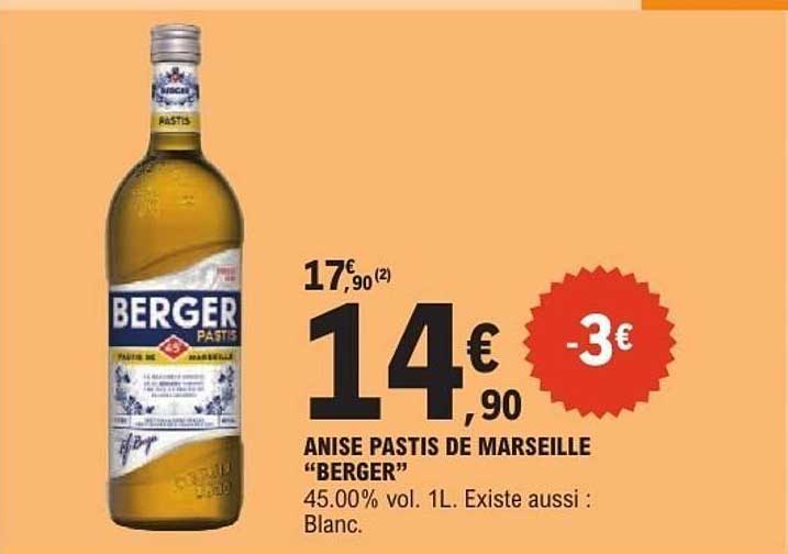 BERGER ANISE PASTIS DE MARSEILLE