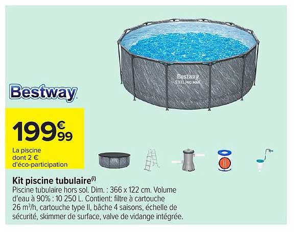 Bestway Kit piscine tubulaire