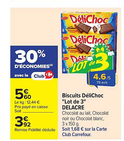 Biscuits DéliChoc "Lot de 3" DELACRE