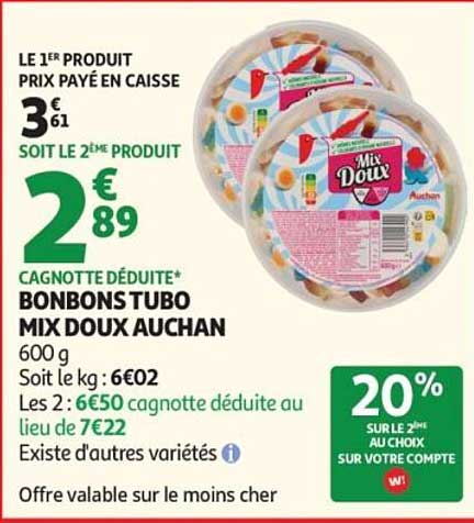 BONBONS TUBO MIX DOUX AUCHAN