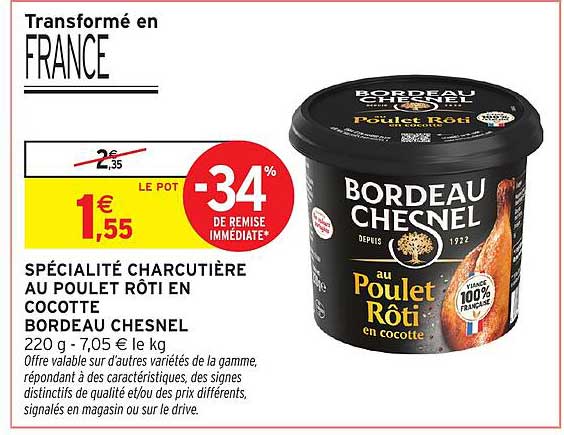 Bordeau Chesnel au Poulet Rôti en cocotte