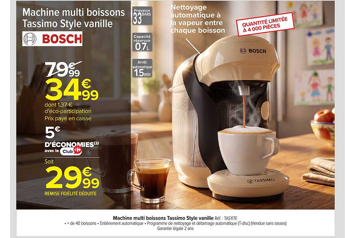 BOSCH Machine multi boissons Tassimo Style vanille