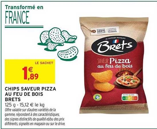 Brets Chips saveur pizza au feu de bois