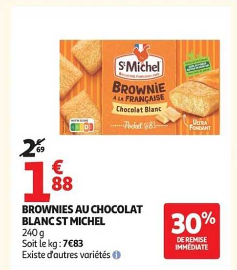 BROWNIES AU CHOCOLAT BLANC ST MICHEL