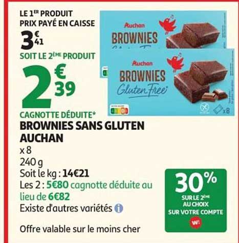 BROWNIES SANS GLUTEN AUCHAN