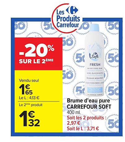 Brume d'eau pure CARREFOUR SOFT