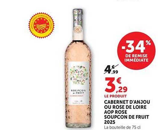 CABERNET D'ANJOU OU ROSE DE LOIRE AOP ROSE SOUPCON DE FRUIT 2025