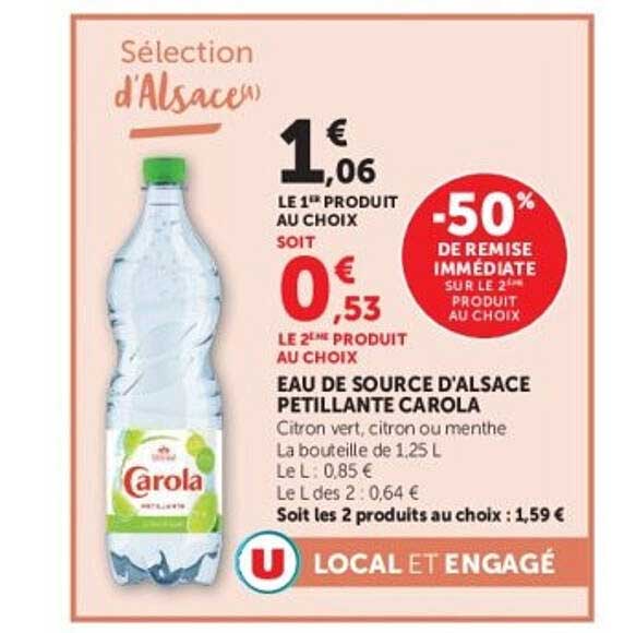 Carola Eau de source d’Alsace pétillante