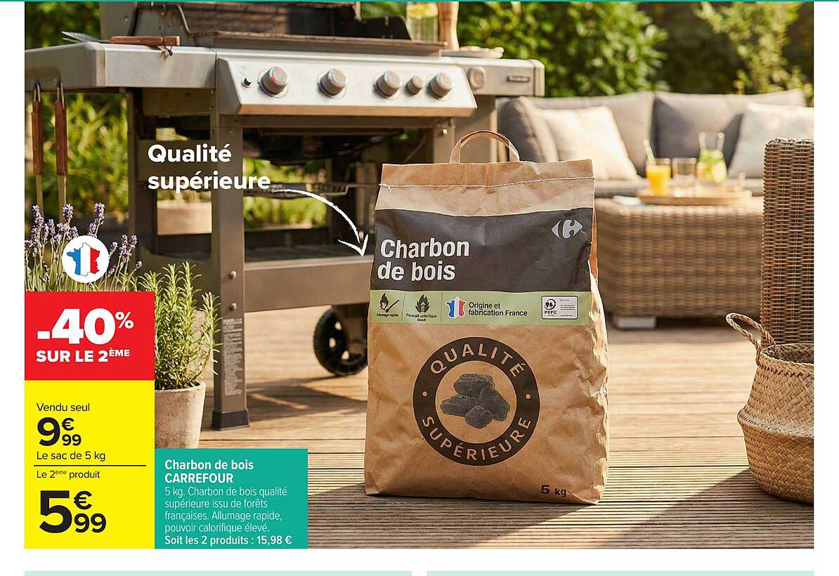Carrefour Charbon de bois