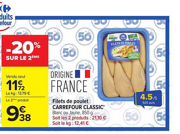 Carrefour Classic’ Filets de poulet