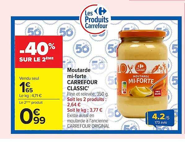 Carrefour Moutarde mi-forte