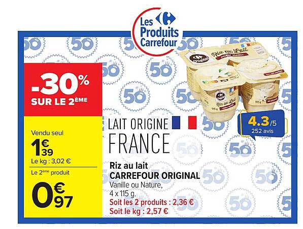 Carrefour Riz au lait CARREFOUR ORIGINAL