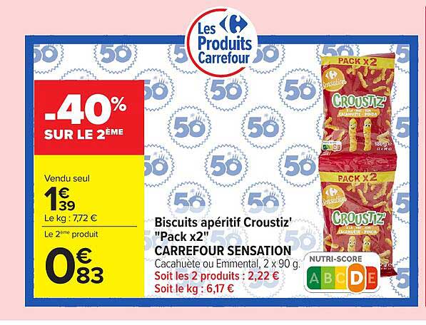 CARREFOUR SENSATION Croustiz' Pack x2