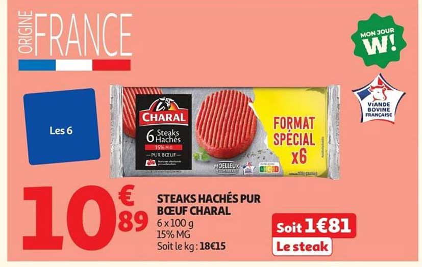 CHARAL Steaks Hachés Pur Bœuf