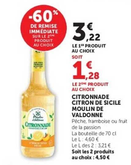 CITRONNADE CITRON DE SICILE MOULIN DE VALDONNE