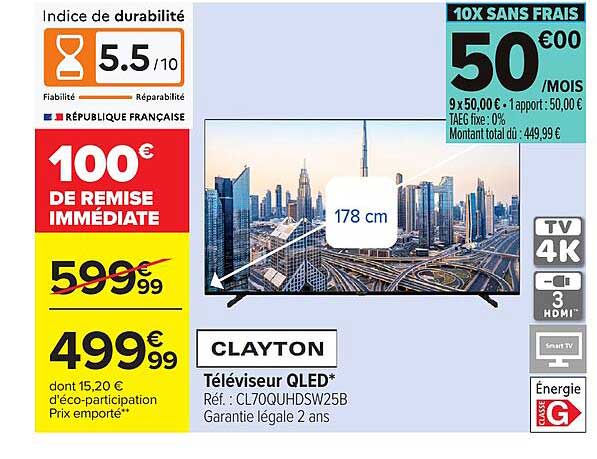 CLAYTON Téléviseur QLED*