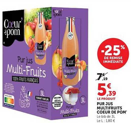 Coeur de Pomm' Pur jus Multi-Fruits