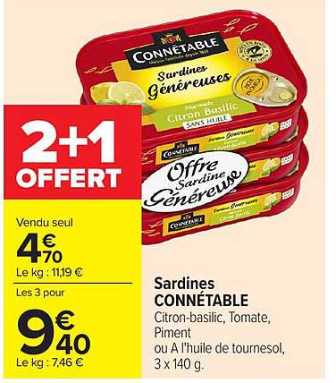 CONNÉTABLE Sardines Génereuses