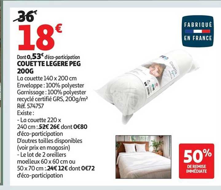 COUETTE LEGERE PEG