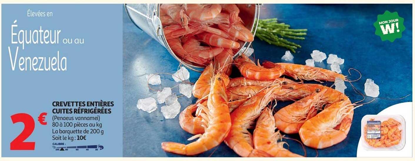 Crevettes entières cuites réfrigérées