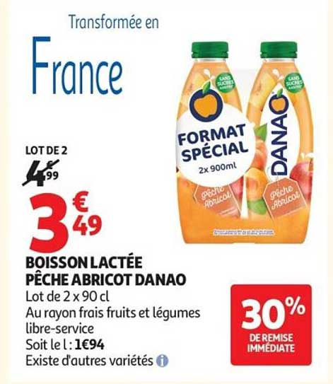 Danao Boisson lactée pêche abricot