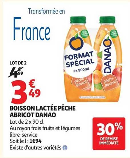 Danao Boisson lactée pêche abricot