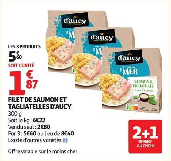 d'aucy Filet de saumon et tagliatelles