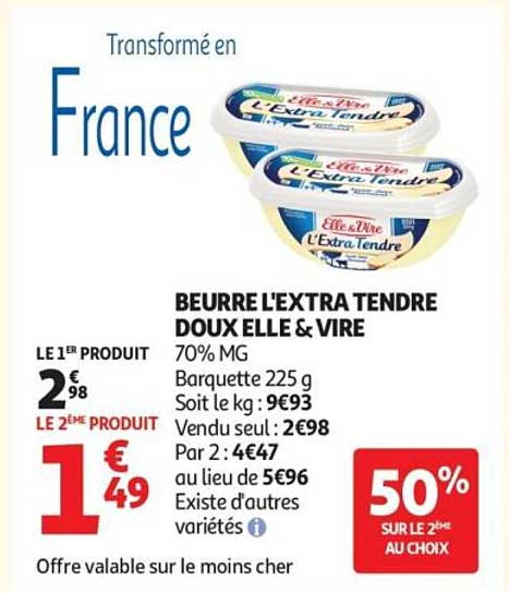 Elle & Vire BEURRE L'EXTRA TENDRE DOUX
