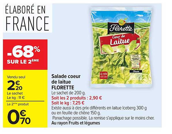 FLORETTE Salade coeur de laitue