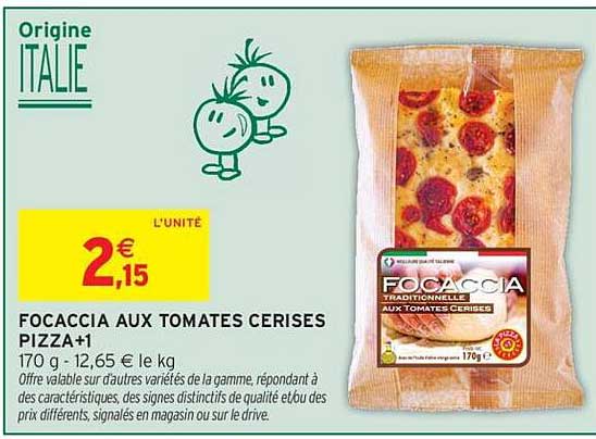 FOCACCIA TRADITIONNELLE AUX TOMATES CERISES