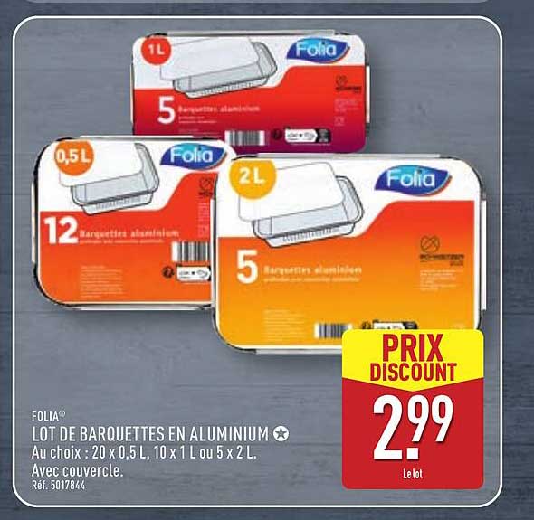 Folia Lot de barquettes en aluminium