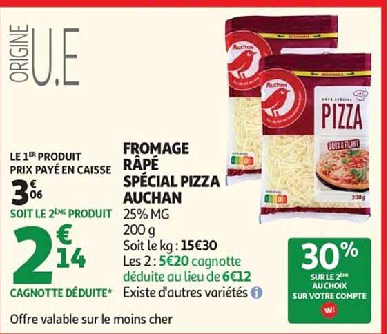 FROMAGE RÂPÉ SPÉCIAL PIZZA AUCHAN