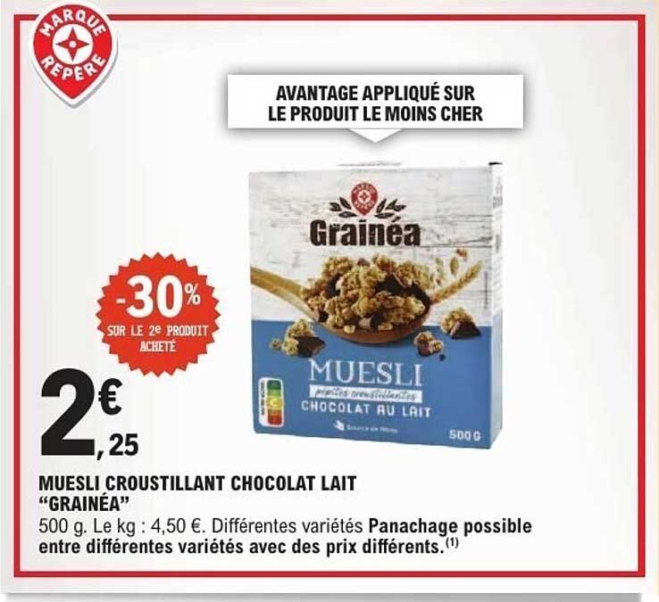 Grainéa Muesli croustillant chocolat lait