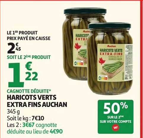 HARICOTS VERTS EXTRA FINS AUCHAN