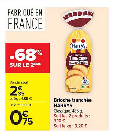 Harrys Brioche tranchée