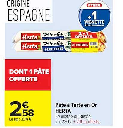 Herta Pâte à Tarte en Or