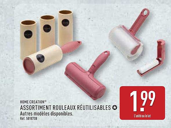 HOME CREATION ASSORTIMENT ROULEAUX RÉUTILISABLES