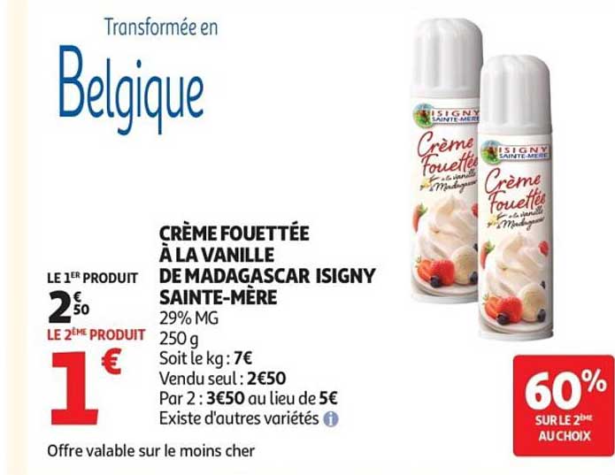 Isigny Sainte-Mère Crème Fouettée à la vanille de Madagascar