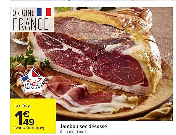 Jambon sec désossé