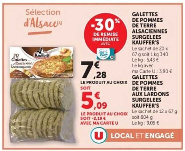 Kauffers Galettes de pommes de terre alsaciennes surgelées