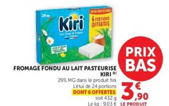Kiri fromage fondu au lait pasteurisé