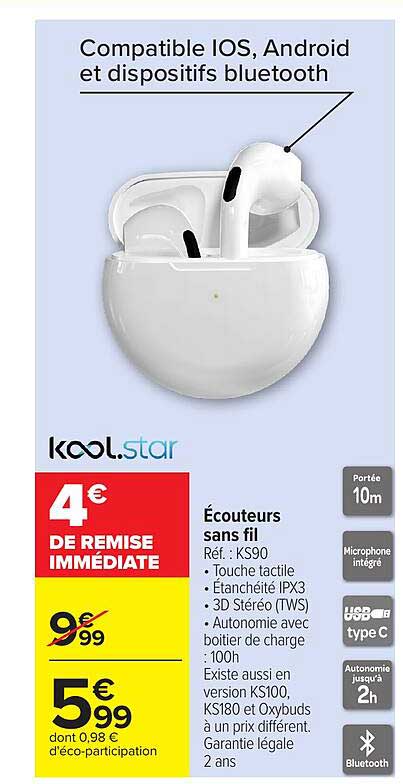 kool.star Écouteurs sans fil