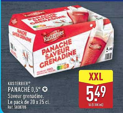 Kusterbier Panaché 0,5° Saveur grenadine