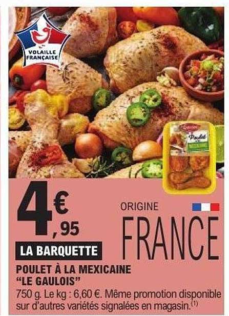 LA BARQUETTE POULET À LA MEXICAINE “LE GAULOIS”