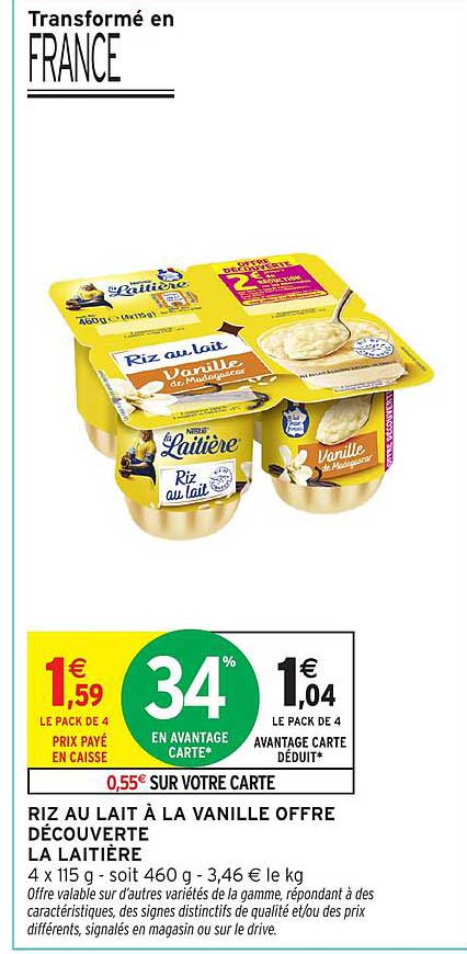 La Laitière Riz au lait à la vanille