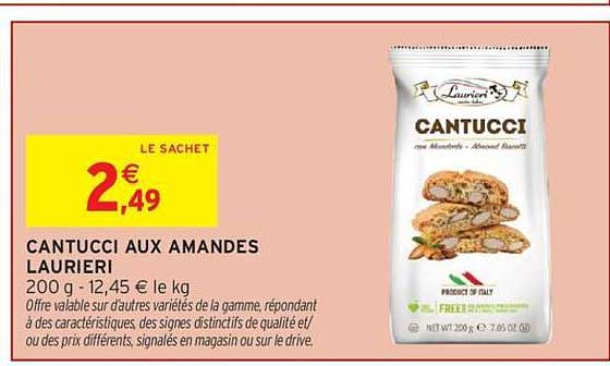 LAURIERI CANTUCCI AUX AMANDES